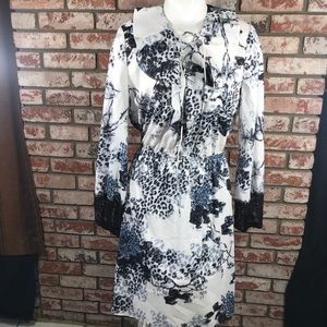 Kobi women’s dress S silk lace-peasant NWT